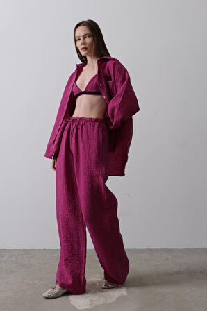 Jakarlı 3lü Takım - Mor