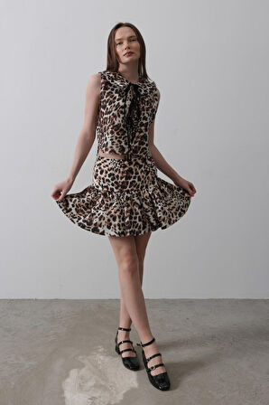 Leopar Desen Mini Etek - Leopar