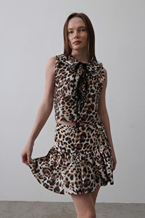 Leopar Desen Mini Etek - Leopar