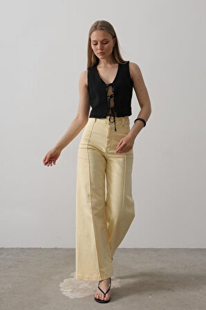 Bağlamalı Yelek - Siyah