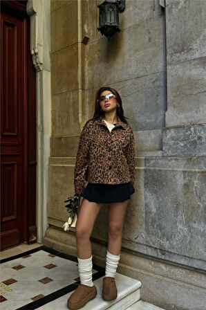 LEOPAR SÜET GÖMLEK - Leopar