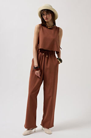 Yandan Bağlamalı Crop Bluz