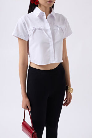 Kurdele Detay Crop Gömlek