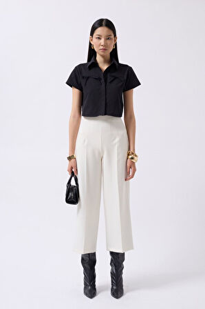 Kurdele Detay Crop Gömlek