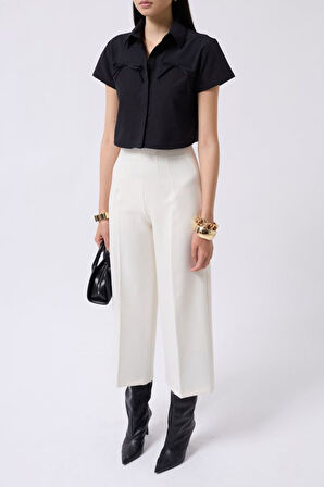 Kurdele Detay Crop Gömlek