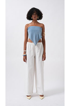 Bağlamalı Denim Crop