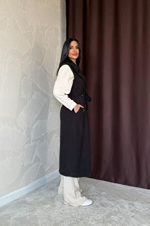 Siyah Kolsuz Kaşe Kaban