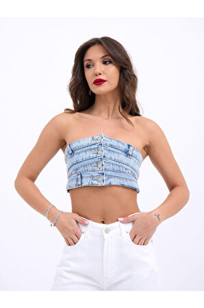 6817 KOT CROP-MAVİ
