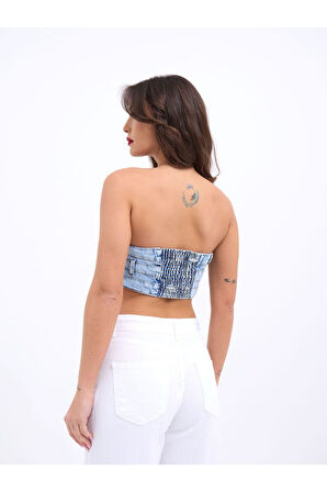 6817 KOT CROP-MAVİ