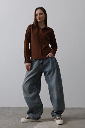 Balon Kesim Pantolon - Mavi