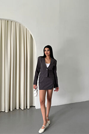 CROP CEKET - KISA ETEK TAKIM - Antrasit