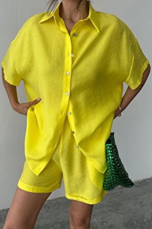 GÖMLEK - ŞORT TAKIM - Sarı