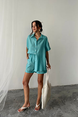 GÖMLEK - ŞORT TAKIM - Yeşil