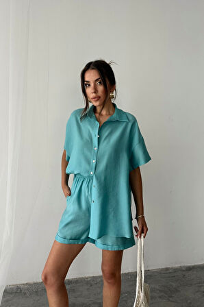 GÖMLEK - ŞORT TAKIM - Yeşil