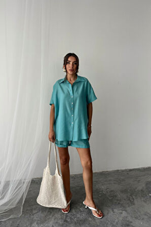 GÖMLEK - ŞORT TAKIM - Yeşil