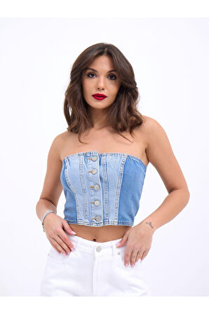 6991 KOT BLUZ-MAVİ