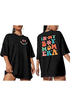 Bisiklet Yaka Kısa Kol Baskılı T-shirt - Siyah