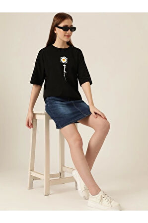 Baskılı T-shirt - Siyah