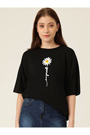Baskılı T-shirt - Siyah