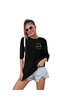 Baskılı T-shirt - Siyah
