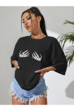 Baskılı T-shirt - Siyah