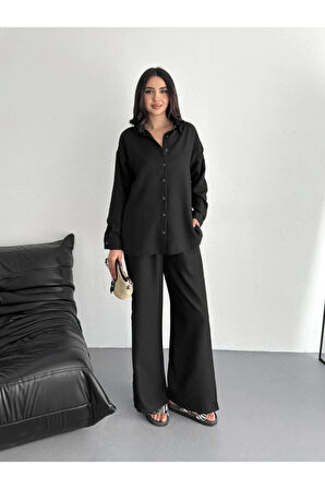 Gömlek Pantolon Ikili Takım - Siyah