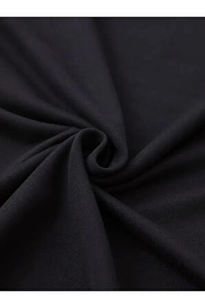 Baskılı Oversize Bisiklet Yaka T-shirt - Siyah