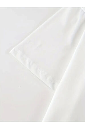 New York Baskılı Oversize Bisiklet Yaka T-shirt - Beyaz