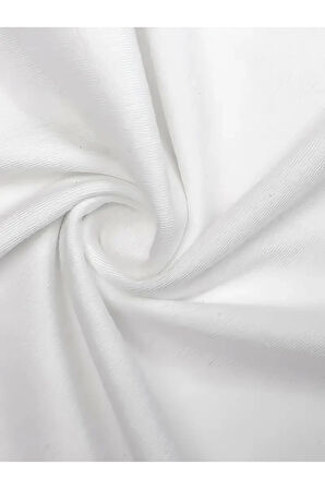 Baskılı Oversize Bisiklet Yaka T-shirt - Beyaz