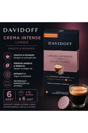 Davidoff Creme Intense Lungo Kapsül Kahve 10’lu x6 Adet