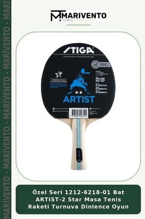 Özel Seri 1212-6218-01 Bat ARTIST-2 Star Masa Tenis Raketi Turnuva Dinlence Oyun