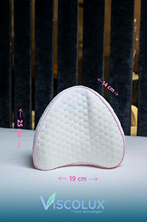 Diz Arası Ortopedik Yastık - V Model Diz Arası Yastık Visco Yastık Mavi 25x25x15