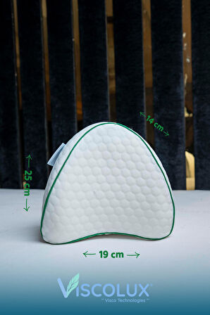 Diz Arası Ortopedik Yastık - V Model Diz Arası Yastık Visco Yastık Mavi 25x25x15