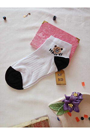 3 ÇİFT PATİK ÇORAP DİKİŞSİZ KADIN PAMUKLU KISA KONÇ DESENLİ ÇORABI 36-40 SİYAH BEYAZ