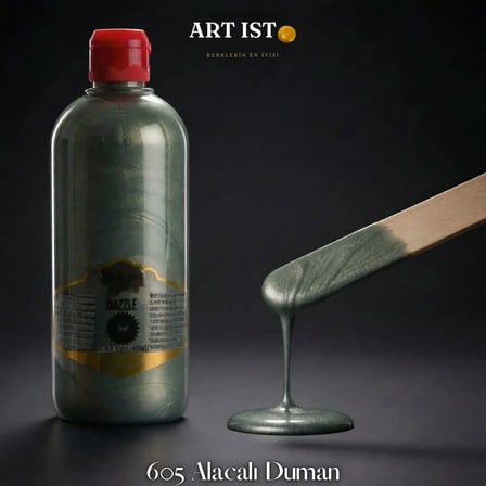 ART IST DAZZLE Metalik Sedefli ve Vernikli Akrilik Boya 500 ml - 605 Alacalı Duman