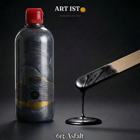 ART IST DAZZLE Metalik Sedefli ve Vernikli Akrilik Boya 500 ml - 613 Asfalt
