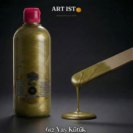 ART IST DAZZLE Metalik Sedefli ve Vernikli Akrilik Boya 500 ml - 612 Yaş Kütük
