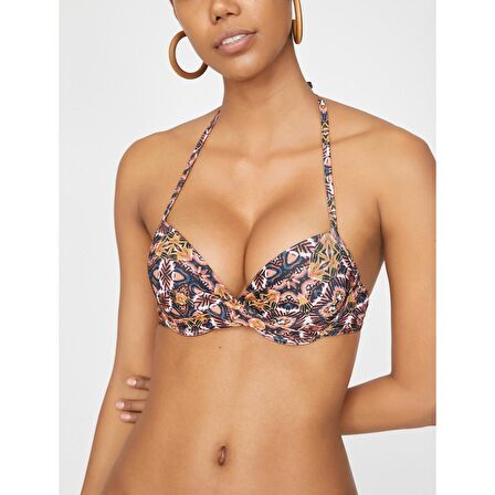 DESENLİ GEÇMELİ BIKINI ÜSTÜ DB20021BU
