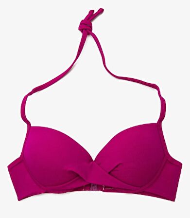 FUŞYA GEÇMELİ YARIM DESTEK KAPLI ÜST BIKINI