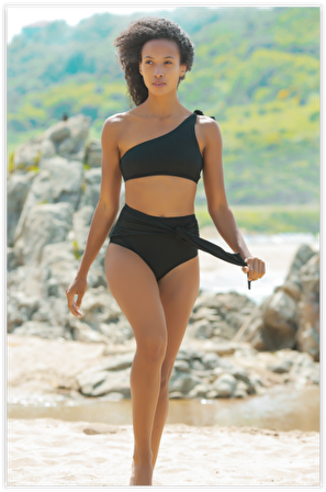 Siyah Bağlamalı Toparlayıcı Bikini Takım DB200552BT