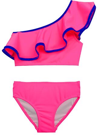 Fuşya mor biyeli kız çocuk bikini takım DB200621BT