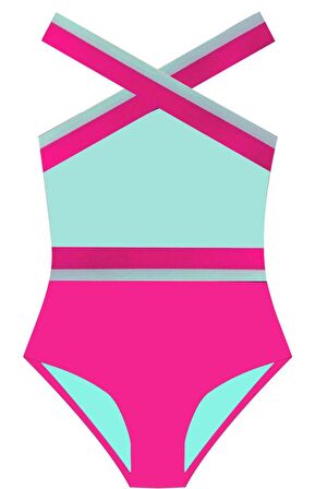 MINT-FUŞYA KIZ ÇOCUK MAYO DB200703CM