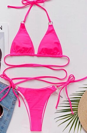 Deep Beach Ip ve halka detayli bikini takim