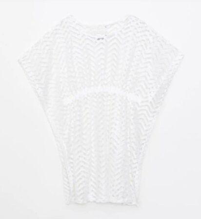 Ekru dantel kız çocuk pareo 