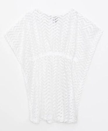 Ekru dantel kız çocuk pareo 