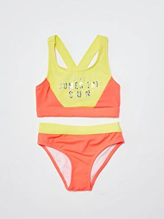 Turuncu sarı kız çocuk bikini takım DB200745BT