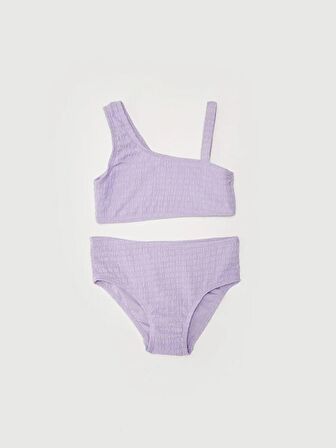 Dokulu kumaş kız çocuk bikini takım
