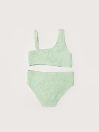 Dokulu kumaş kız çocuk bikini takım