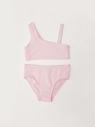 Dokulu kumaş kız çocuk bikini takım