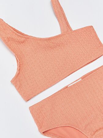 Dokulu kumaş kız çocuk bikini takım